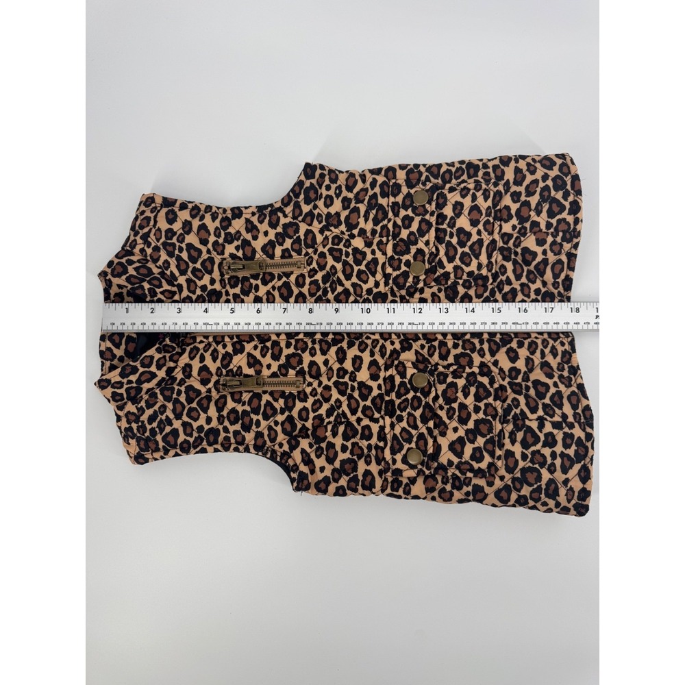 I.N. Girl Leopard Print Quilted Puffer Jacket Vest Size 6 - Picture 7 of 8